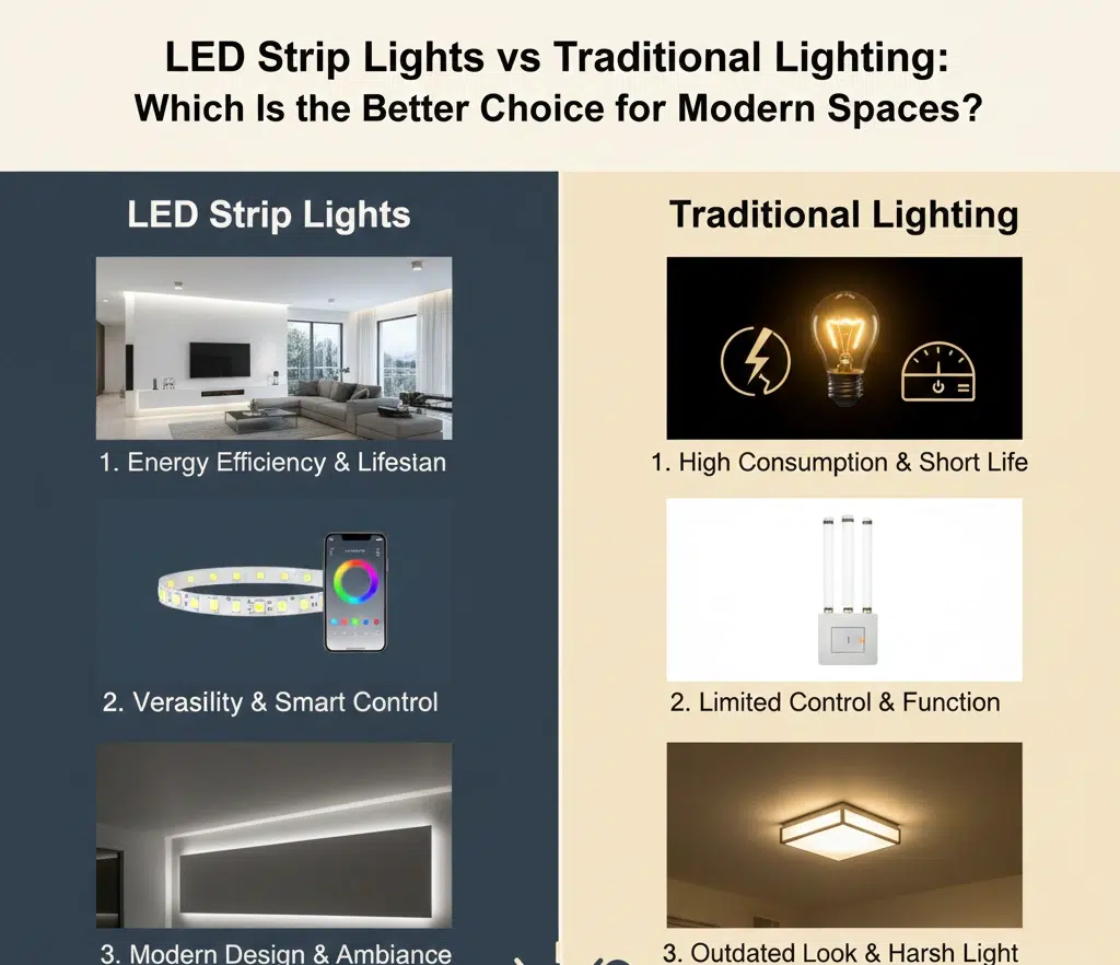 LED Strip Lights vs Traditional Lighting: A Modern Comparison