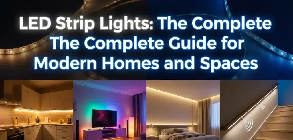 LED strip lights installed under cabinets and along walls, providing soft and energy-efficient indoor lighting.