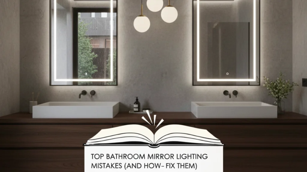 Common bathroom mirror lighting mistakes and how to fix poor illumination around a bathroom vanity.