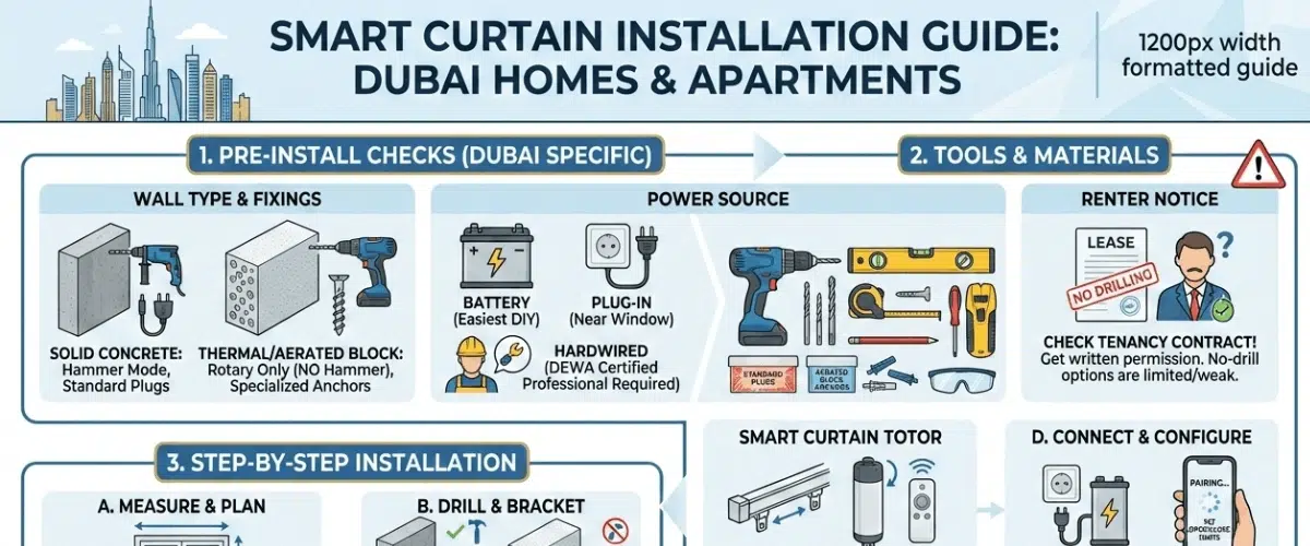 Smart Curtain Installation Guide for Homes and Apartments in Dubai