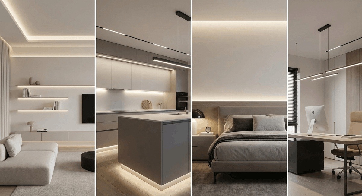 Modern Interior Designs That Shine with LED Linear Lighting