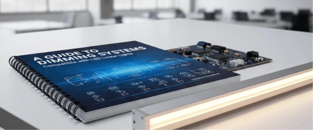 LED linear lights installed with a modern dimming system for smooth brightness control in residential and commercial spaces.