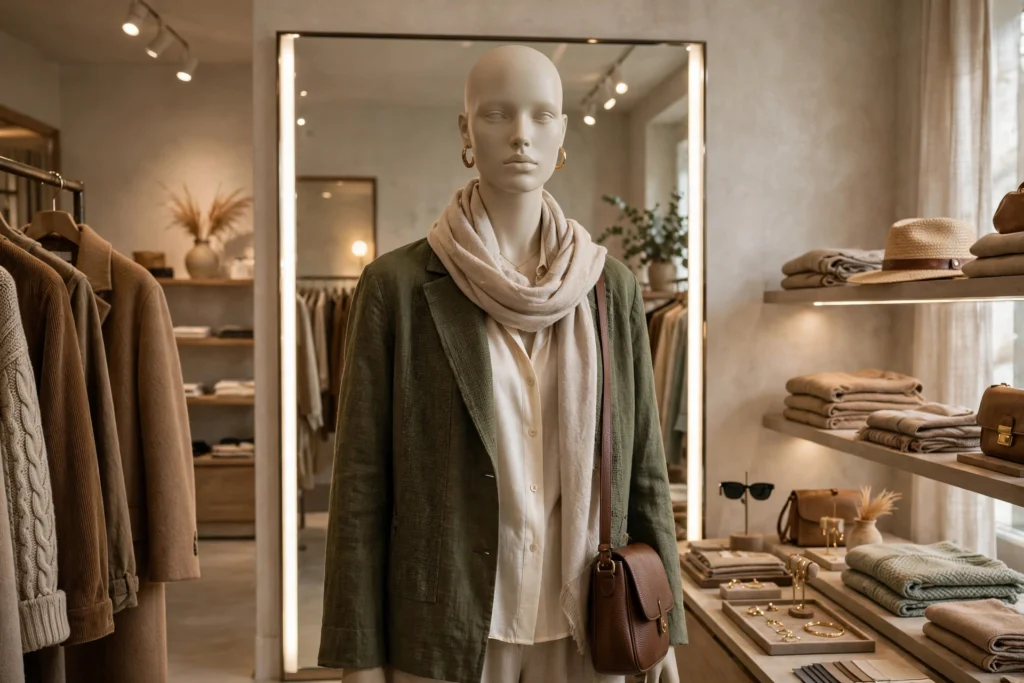 Warm white LED lighting inside a premium fashion boutique