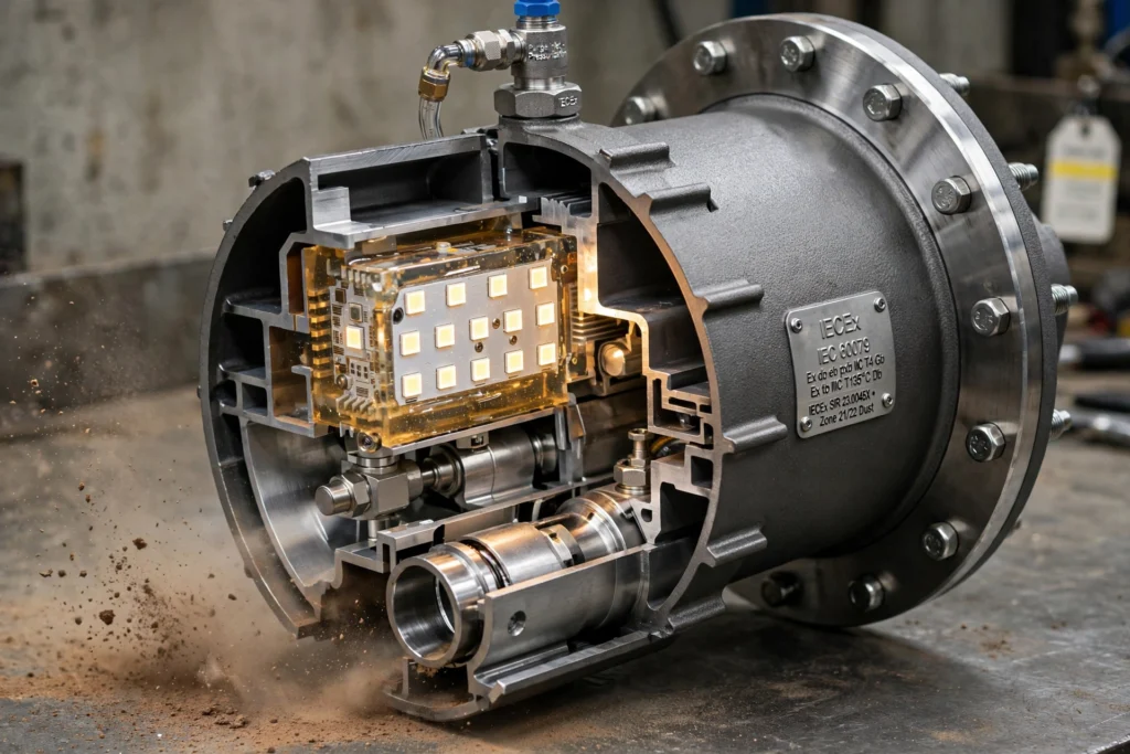 Certified explosion-proof LED light fixture for hazardous locations