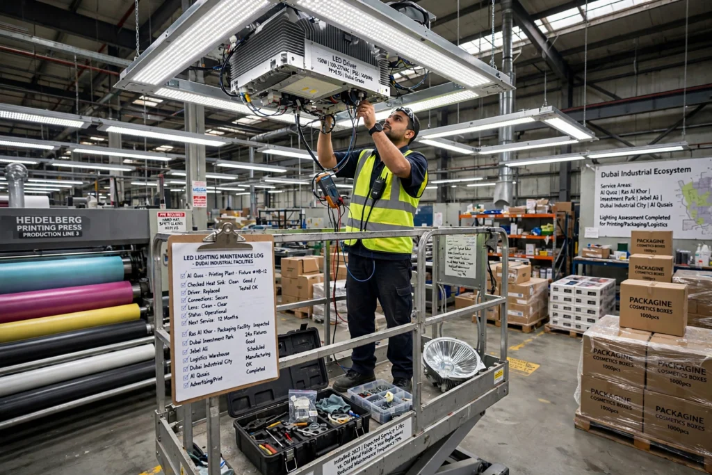 Commercial lighting system for printing factories in the UAE