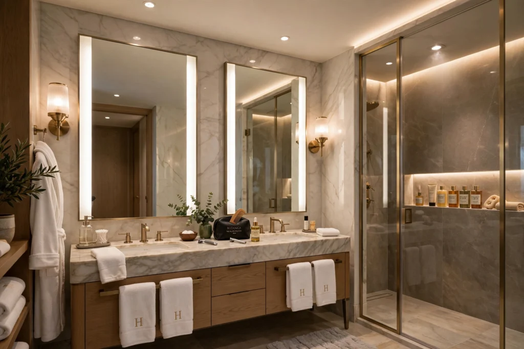 recessed downlights in modern hotel interior