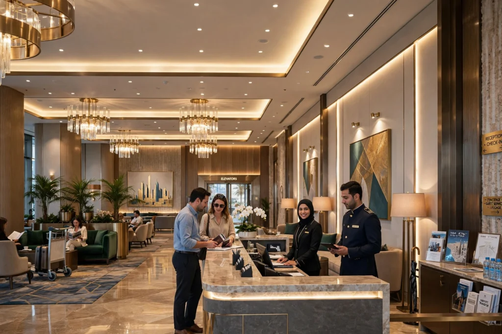 modern restaurant lighting design in Dubai
