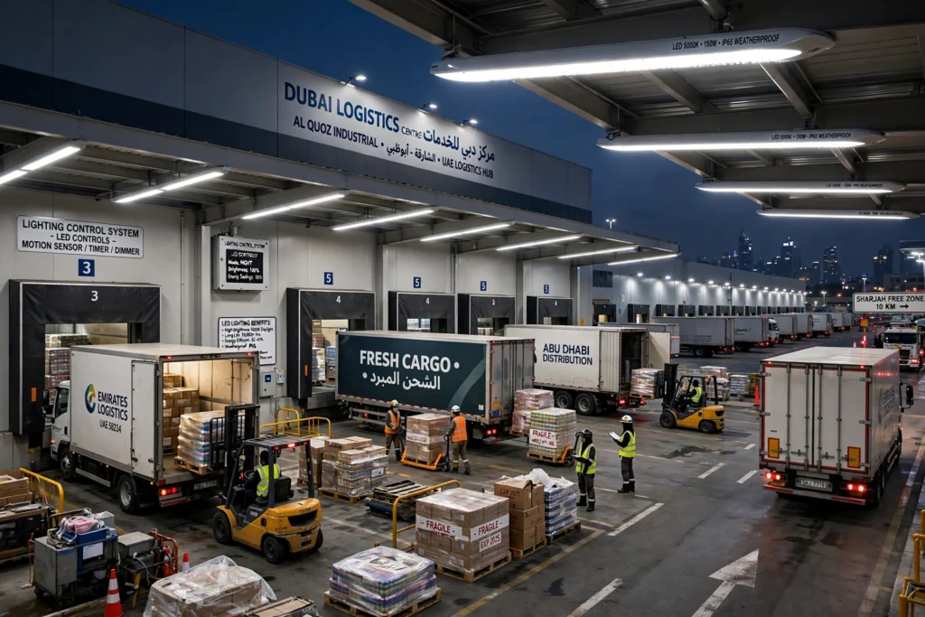 Loading dock LED lighting solutions for warehouse operations
