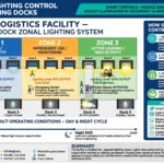 Warehouse loading dock with efficient LED lighting