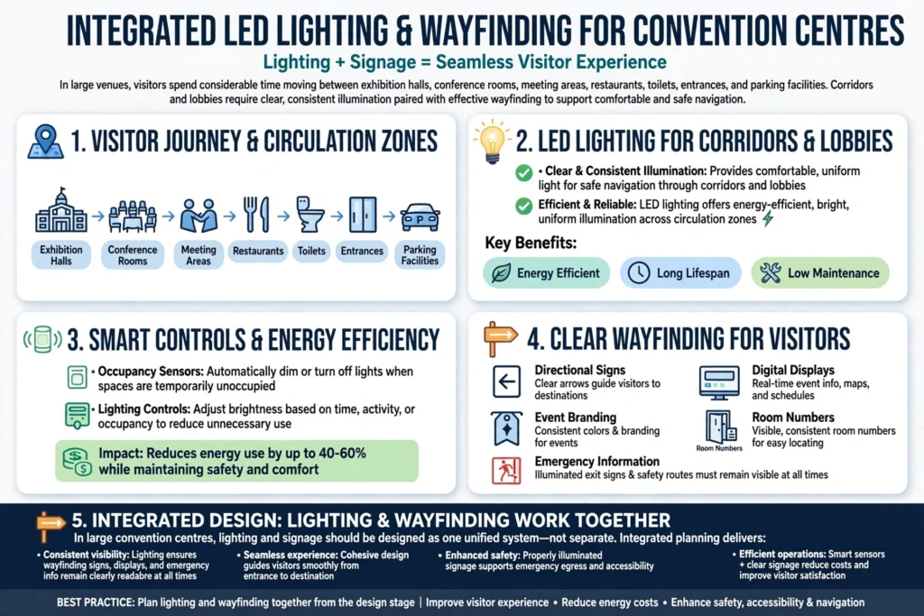 High bay LED lighting for a large convention hall