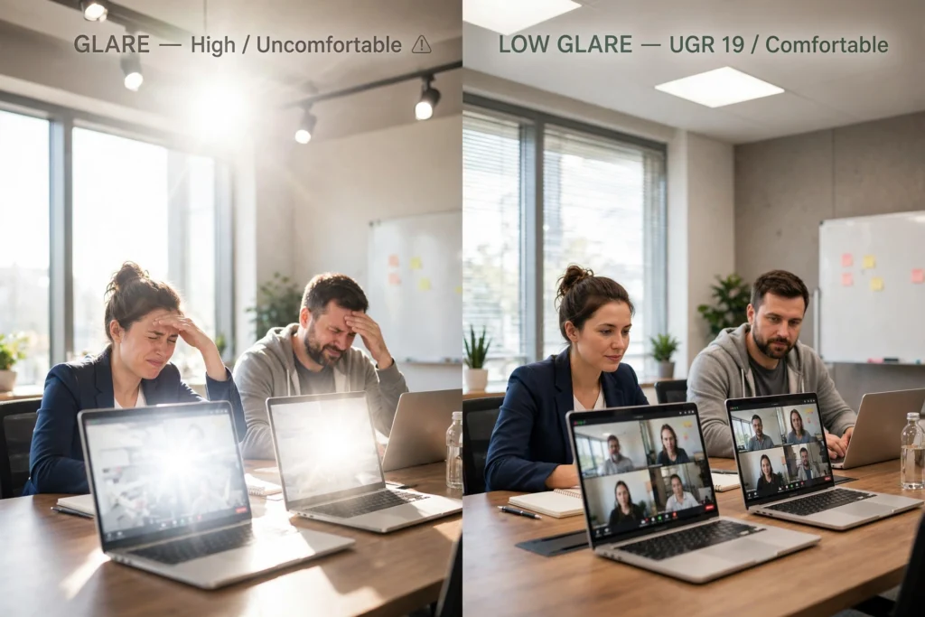 Energy efficient LED lighting system for office meeting rooms