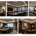 Recessed LED luminaires for a corporate conference room