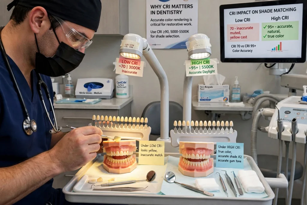 Healthcare LED lighting for dental treatment areas