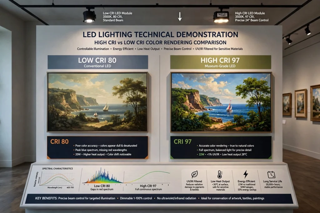 Professional LED lighting for museum artwork and exhibits