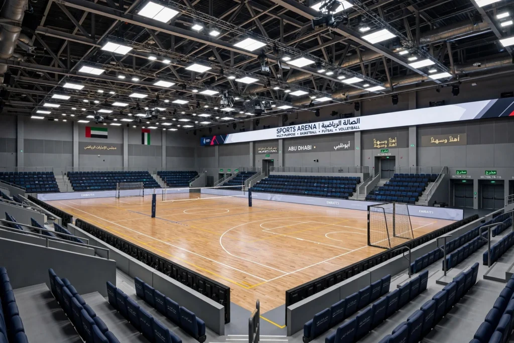 LED lighting for indoor sports arenas in Dubai