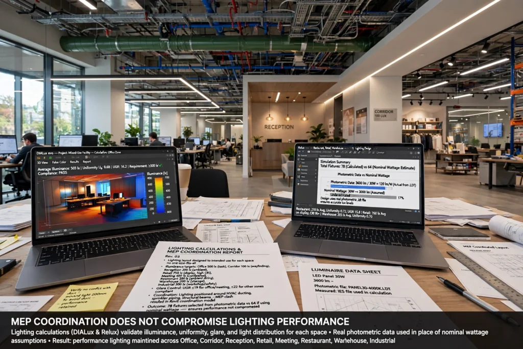 Commercial lighting fixtures integrated with HVAC systems
