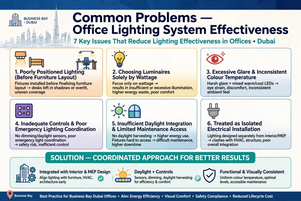 Low glare LED lighting for Dubai workstations