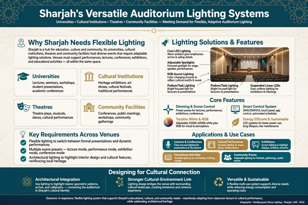 Professional front of house lighting for auditorium performers