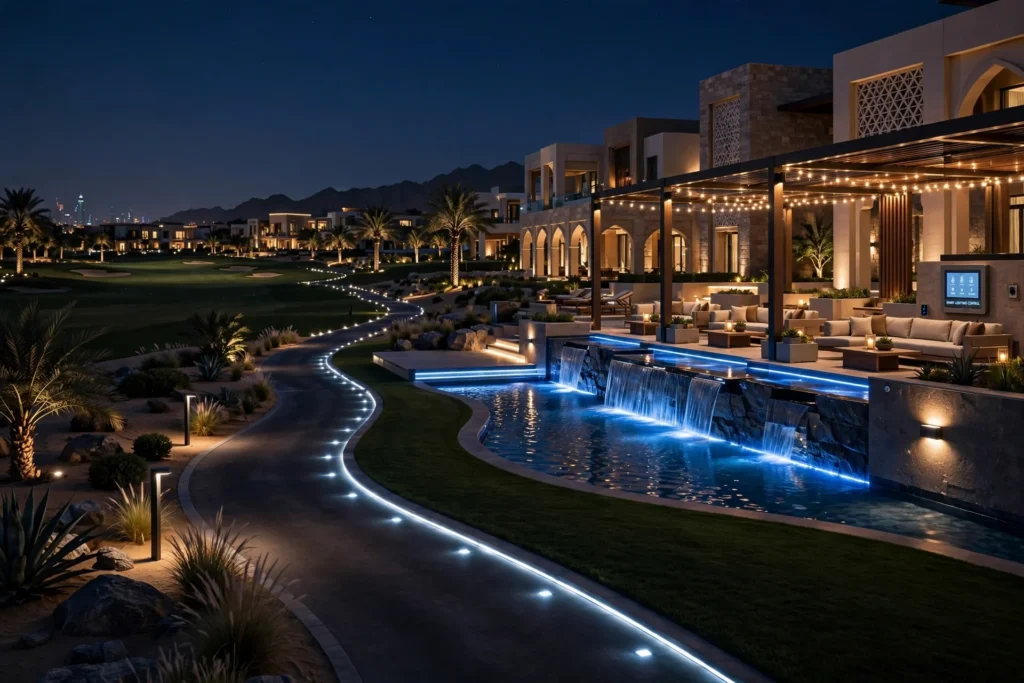 Energy-efficient LED landscape lighting for luxury resorts in Dubai